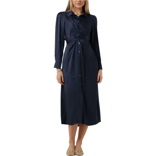 Navy Maxi Dress Silky Touch , Damen, Größe: L - Summum Woman - Modalova