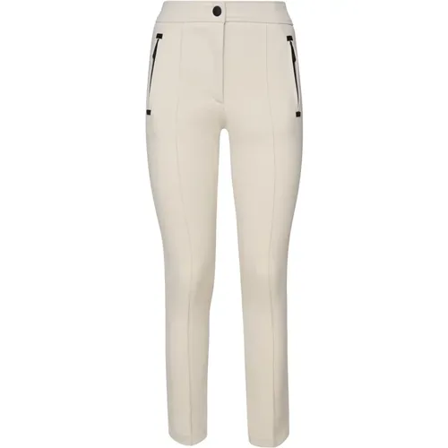 Slim-Fit Trousers with Cream Details , female, Sizes: 2XS, XS, S - Moncler - Modalova