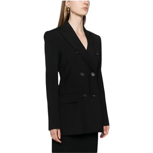 Doppelreihige gewebte Jacke mit Spitzrevers - SPORTMAX - Modalova