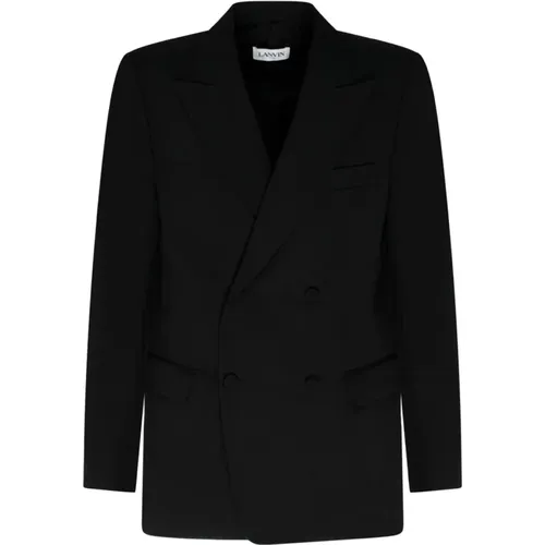 Blazers, male, , Size: L Double Breasted Wool Jacket for Men - Lanvin - Modalova