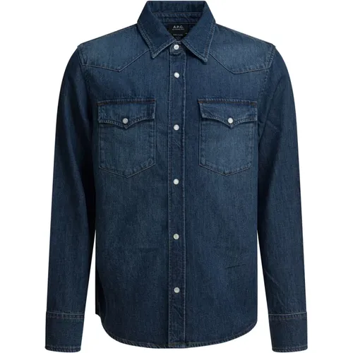 Denim Shirts, male, , Size: XL Western Shirt - A.p.c. - Modalova