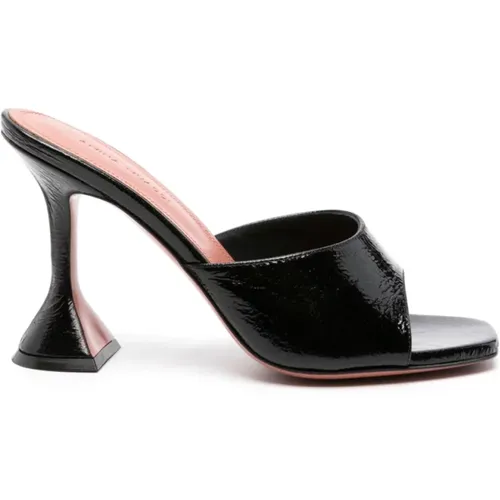 Cracked Leather Square Toe Sandals , female, Sizes: 2 UK - Amina Muaddi - Modalova