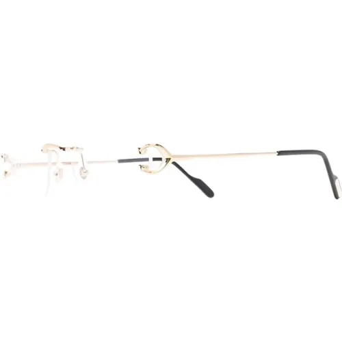 Goldene Optische Brille für den täglichen Gebrauch , Herren, Größe: 56 MM - Cartier - Modalova