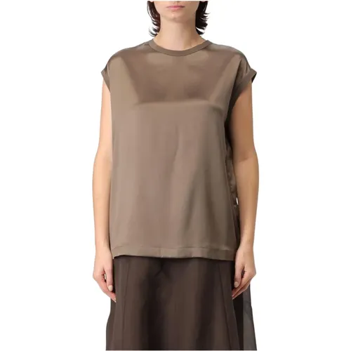 Blouses, female, , Size: XS Sleeveless Blouse - BRUNELLO CUCINELLI - Modalova