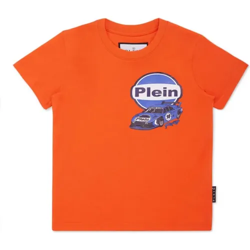 T-Shirts, unisex, , Size: 10 Y Racing Cars T-shirt - Philipp Plein - Modalova