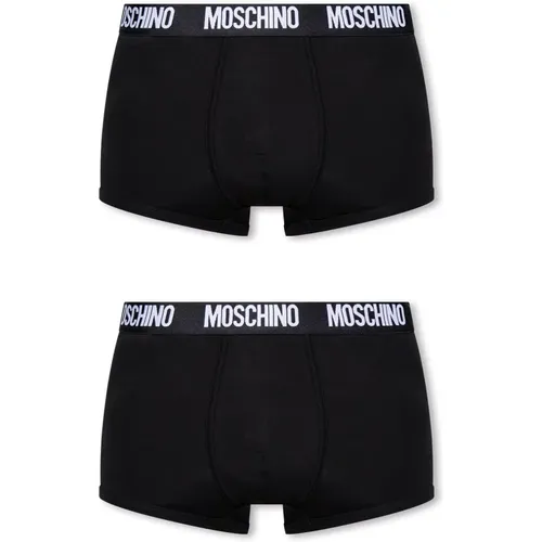 Bottoms, male, , Size: XS 2-pack of Supima® cotton boxers - Moschino - Modalova