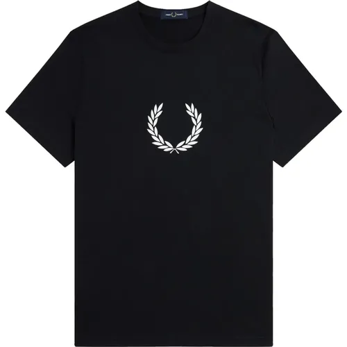 T-Shirts, male, , Size: 2XL Laurel Wreath Graphic T-Shirt - Fred Perry - Modalova