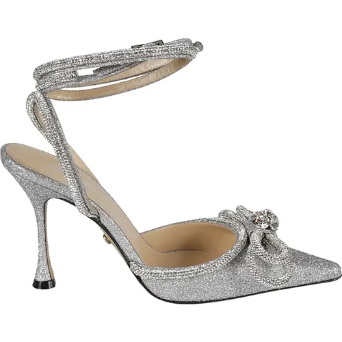 Pumps, female, , Size: 9 1/2 US Silver Pumps with Heel Elegant Style - Mach & Mach - Modalova