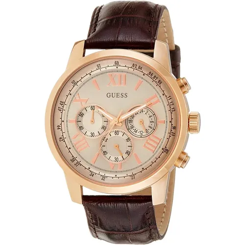 Chronograph Leather Watch Horizon , male, Sizes: ONE SIZE - Guess - Modalova