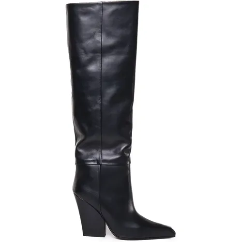 Leather Jane Wedge Boots , female, Sizes: 4 UK, 5 1/2 UK, 8 UK, 6 UK - Paris Texas - Modalova