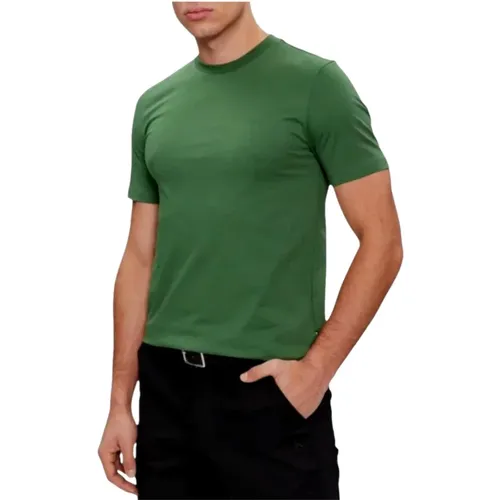 Grünes Baumwoll Logo Print T-Shirt Thompson 01 , Herren, Größe: S - Hugo Boss - Modalova