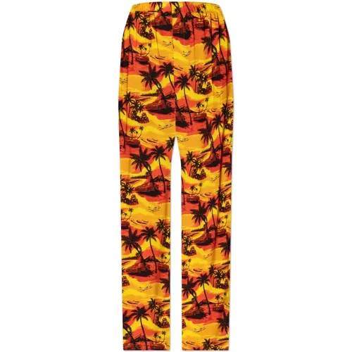 Wide Trousers, male, , Size: W36 Pants with Print - Balenciaga - Modalova