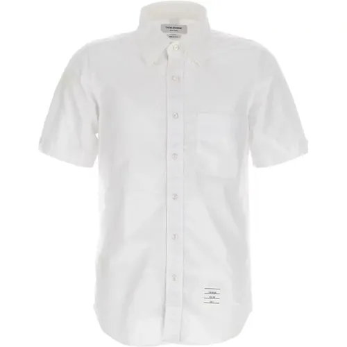 Short Sleeve Shirts, male, , Size: L Oxford Short Sleeve Shirt - Thom Browne - Modalova