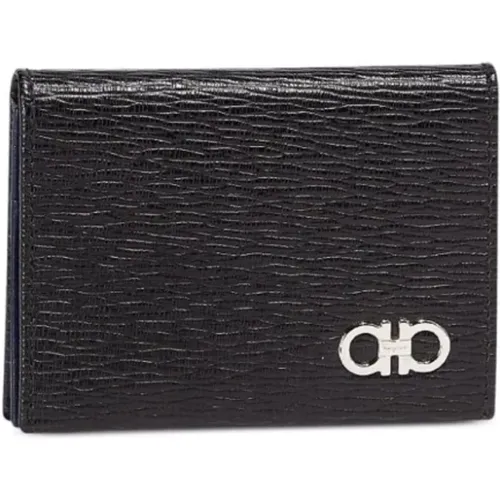 Grained Leather Wallet with Gancini Plaque , male, Sizes: ONE SIZE - Salvatore Ferragamo - Modalova