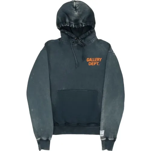 Hoodies, male, , Size: XL Distressed Reversible Hooded Sweatshirt '' - Gallery Dept. - Modalova