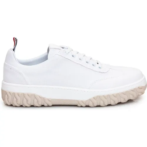 Tricolor Low Fabric Lace-Up Sneakers , Herren, Größe: 42 EU - Thom Browne - Modalova