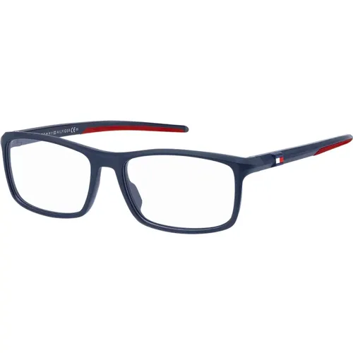 Matte Blue Red Eyewear Frames , unisex, Sizes: 55 MM - Tommy Hilfiger - Modalova