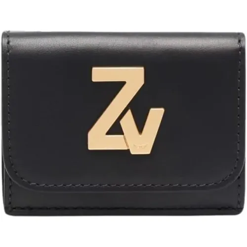 Wallets & Cardholders, female, , Size: ONE SIZE Leather Wallet with ZV Logo - Zadig & Voltaire - Modalova