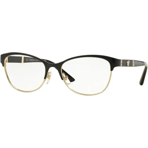 Black Pale Gold Eyewear Frames - Versace - Modalova