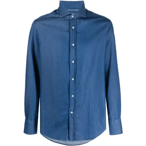 Denim Shirts, male, , Size: XL Denim Shirt with Long Sleeves - BRUNELLO CUCINELLI - Modalova