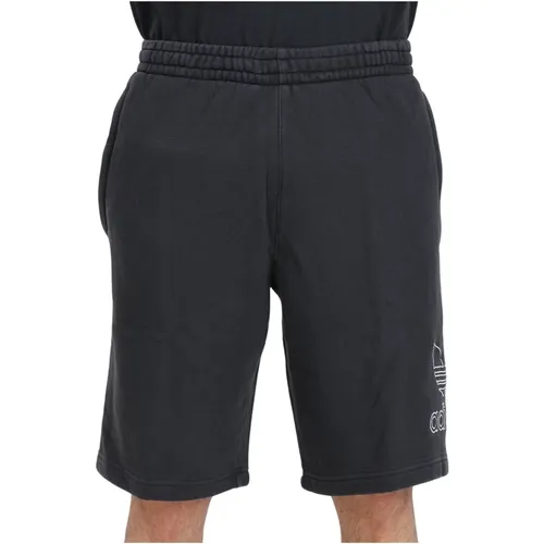 Schwarze Outline Trefoil Shorts , Herren, Größe: S - adidas Originals - Modalova