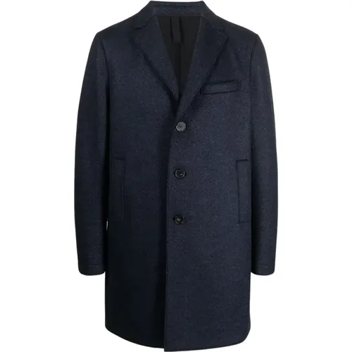 Single-Breasted Coats, male, , Size: S Boxy Jacquard Coat - Harris Wharf London - Modalova