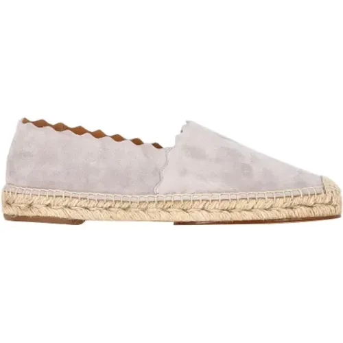 Pre-owned Flats, female, , Size: 10 US Pre-owned Suede espadrilles - Chloé Pre-owned - Modalova