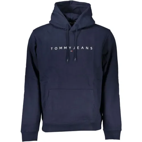 Hoodies, male, , Size: S Cozy Hooded Sweatshirt with Embroidery - Tommy Hilfiger - Modalova