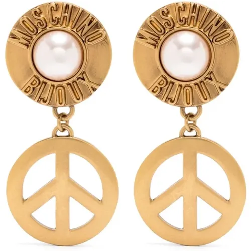 Earrings, female, , Size: ONE SIZE Peace and Love Necklace - Moschino - Modalova