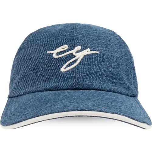 Caps, male, , Size: ONE SIZE Denim cap - Eleventy - Modalova