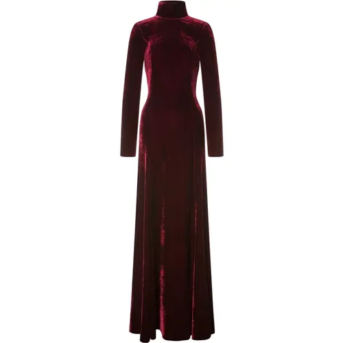 Bordeaux Ruche Dress with Satin Lining , female, Sizes: S - alberta ferretti - Modalova