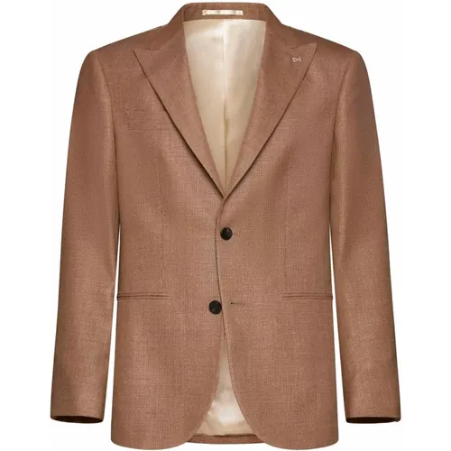 Blazers, male, , Size: M Wool Blazer with English Vents - D4.0 - Modalova