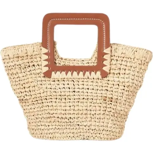 Mini Bucket Bag in Natural Tan , female, Sizes: ONE SIZE - Staud - Modalova