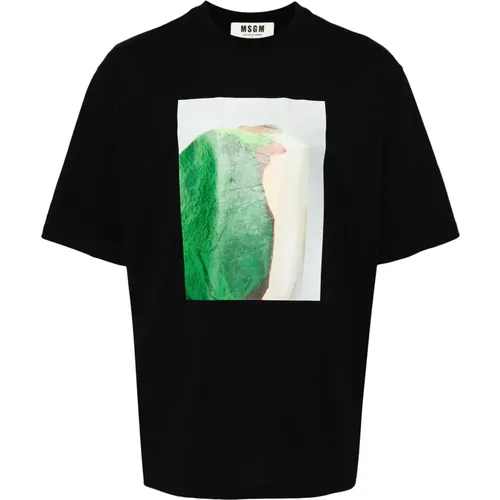 Schwarze T-Shirts und Polos MSGM - MSGM - Modalova