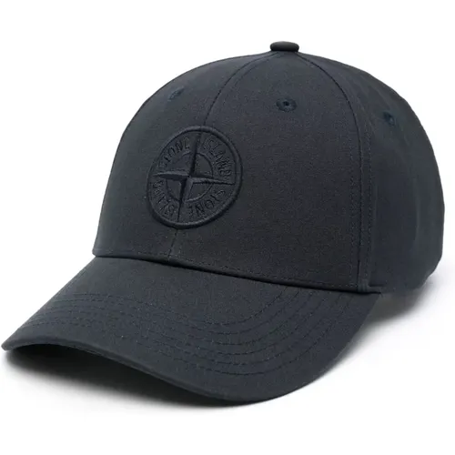 Caps, male, , Size: ONE SIZE Cotton Cap with Embossed Logo - Stone Island - Modalova