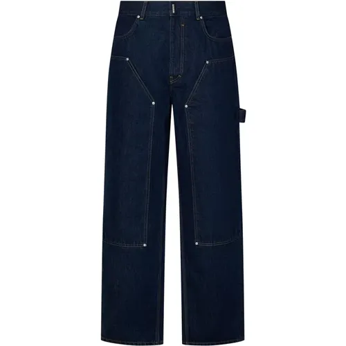 Indigo Carpenter Jeans with Metal Rivets , male, Sizes: W32 - Givenchy - Modalova