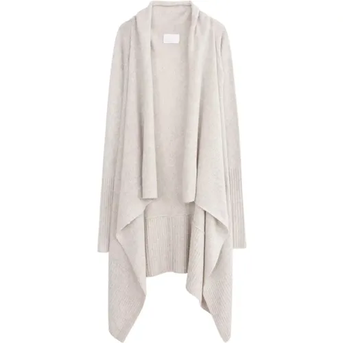 Snow-colored Long Cardigan with Open Front Flap , female, Sizes: ONE SIZE - Zadig & Voltaire - Modalova