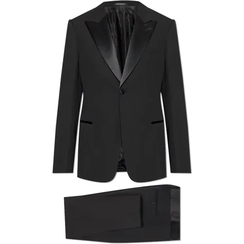 Single Breasted Suits, male, , Size: S Wool Tuxedo - Emporio Armani - Modalova