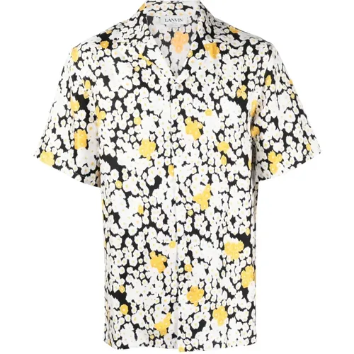 Floral Print Short-Sleeve Shirt , male, Sizes: L, XL - Lanvin - Modalova