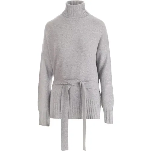 Grauer Wollmix Hoher Kragen Pullover - Wild Cashmere - Modalova