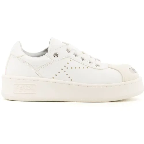 Leather Low-Top Sneakers , female, Sizes: 3 UK, 5 UK - Kenzo - Modalova