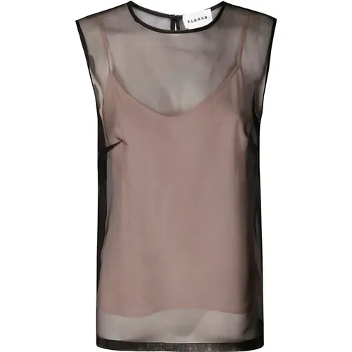 Blouses, female, , Size: XS Silk Cut-Out Shirt with Nude Slip - P.a.r.o.s.h. - Modalova
