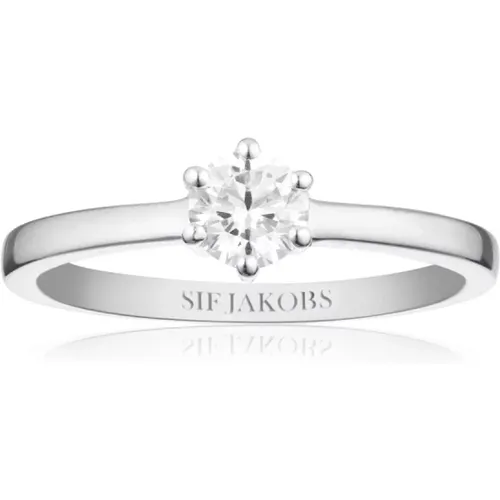 Silberring mit weißen Zirkonia , Damen, Größe: 54 MM - Sif Jakobs Jewellery - Modalova