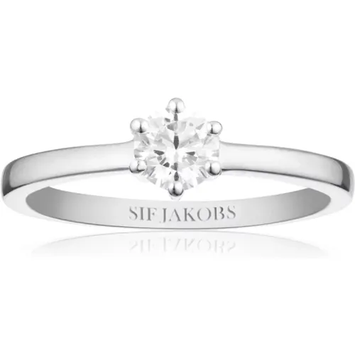 Silberring mit weißen Zirkonia , Damen, Größe: 52 MM - Sif Jakobs Jewellery - Modalova