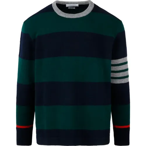 Striped Wool Rugby Pullover , male, Sizes: L, M - Thom Browne - Modalova