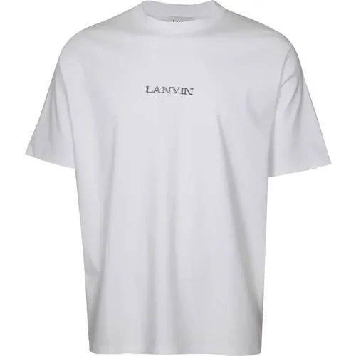 Weiße Baumwoll-Logo T-Shirt , Damen, Größe: XS - Lanvin - Modalova