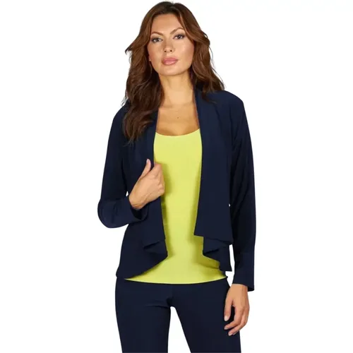 Draped Navy Cardigan , female, Sizes: S, XL, L, 2XL, 3XL, M - Frank Lyman - Modalova