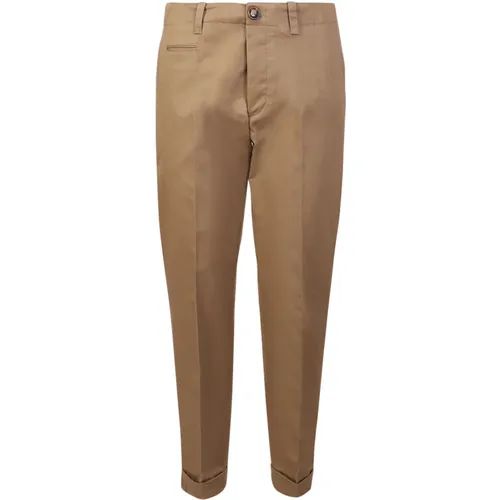 Chinos, male, , Size: W34 Buckle detail trousers by . The Italian designer shows a contemporary and innoatie soul through the garments - PT Torino - Modalova