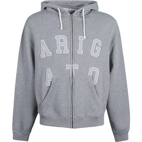 Zip-throughs, male, , Size: L Grey Zip Hoodie Sweatshirt Aw24 - Axel Arigato - Modalova