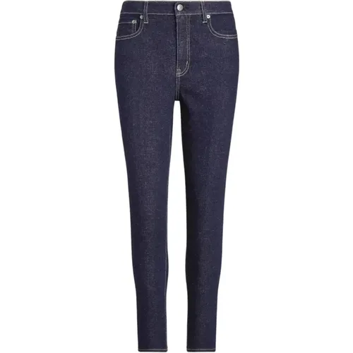 Dunkelblaue Skinny Jeans mit hoher Taille - Ralph Lauren - Modalova